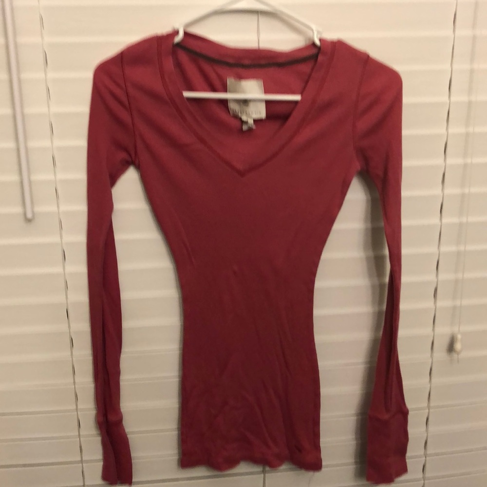 Raspberry Abercrombie and Fitch long sleeve top